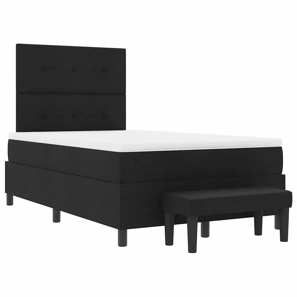 Letto a molle con materasso Nero 120 x 200 cm Tessuto