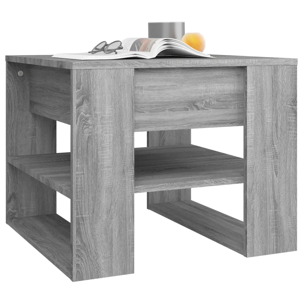 Tavolino Salotto-Tavolino da soggiorno-Tavolo Grigio Sonoma 55,5x55x45 cm Legno Multistrato