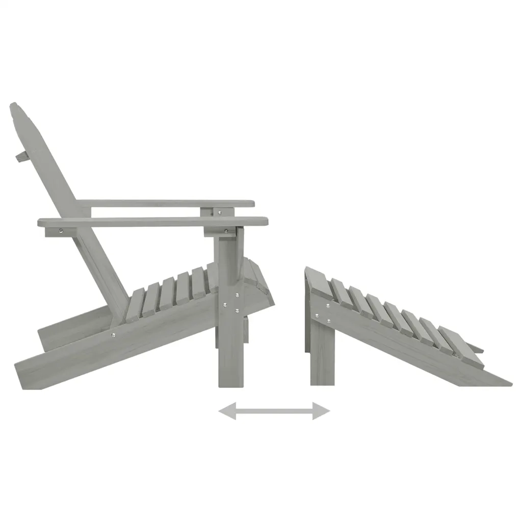 Sedia Giardino Adirondack Ottomana Tavolo Abete Massello Grigio CFW4511333