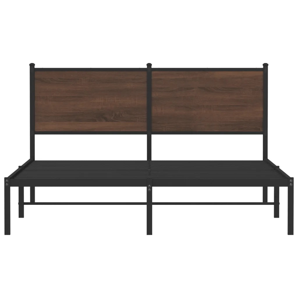 Giroletto senza Materasso-Struttura Letto in Metallo Rovere Marrone 140x200 cm 683811