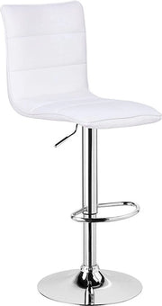 Set di sedie da cucina in alluminio con schienale - 1 sedile e 1 schienale - Regolabile in altezza - Pelle sintetica - Bianco - Set di 2 pezzi