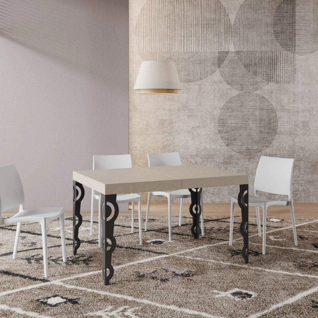 Tavolo Allungabile 120-224x90x77 cm Karamay Cashmere Telaio Antracite