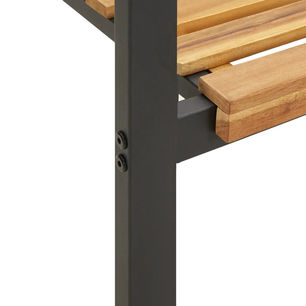 Set Pranzo da Giardino 9 pz Legno Massello di Acacia e Metallo 3155405