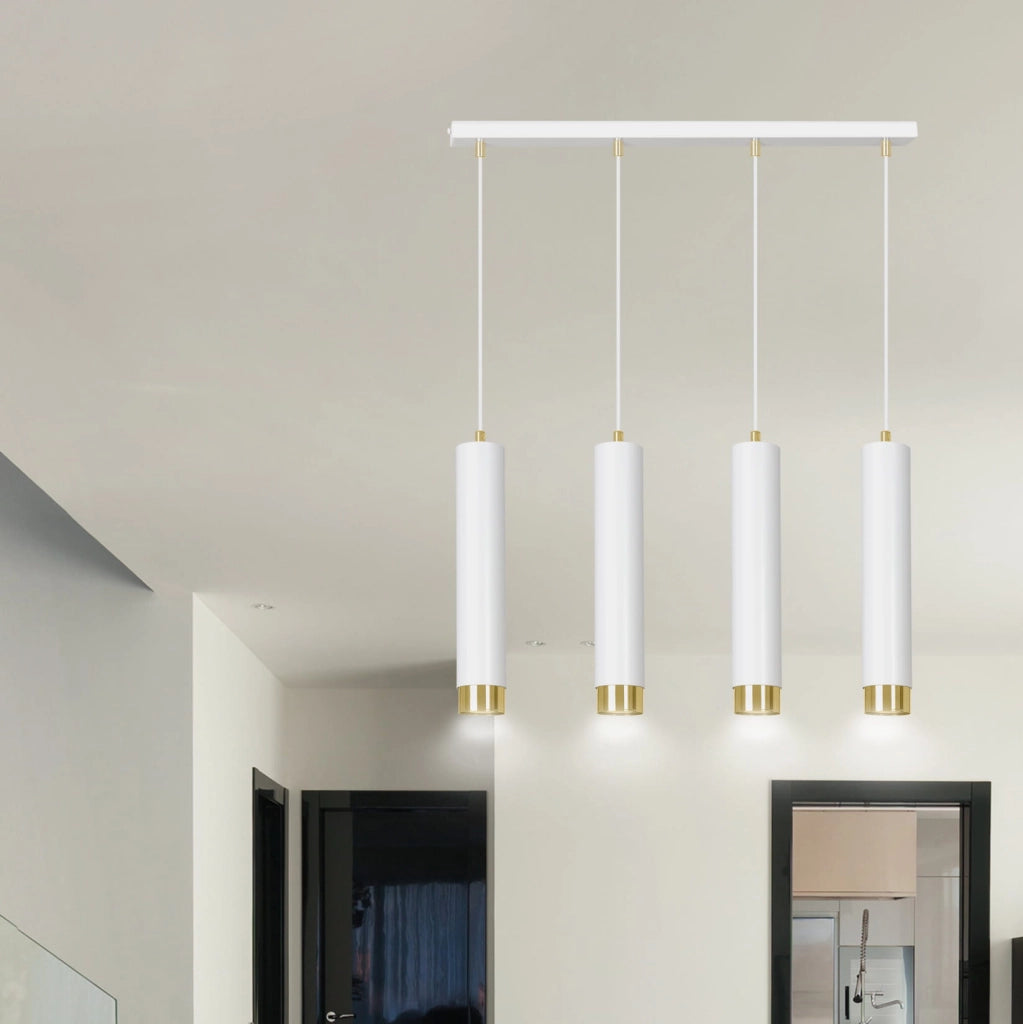 Lampadario Emibig KIBO bianco oro 4xGU10 dimmer regolabile