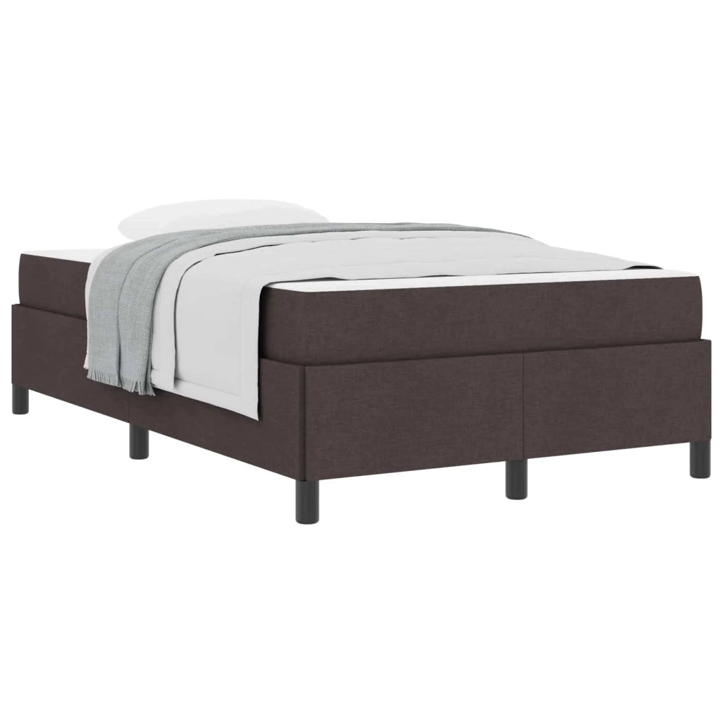 Letto a molle Marrone Scuro 120 x 190 cm Tessuto