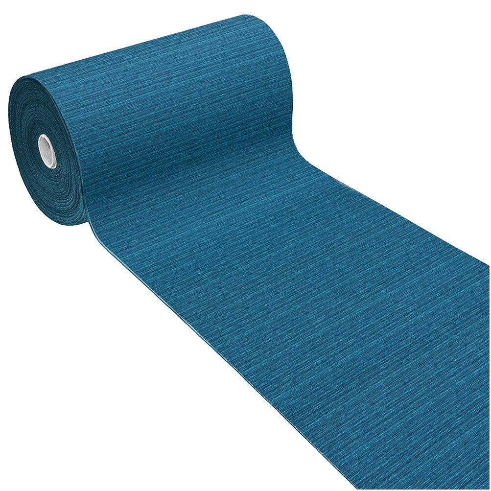 Tappeto Cucina Tinta Unita Striato 54x40 Cm Bordato Assorbente Passatoia Casa Antiscivolo Blu