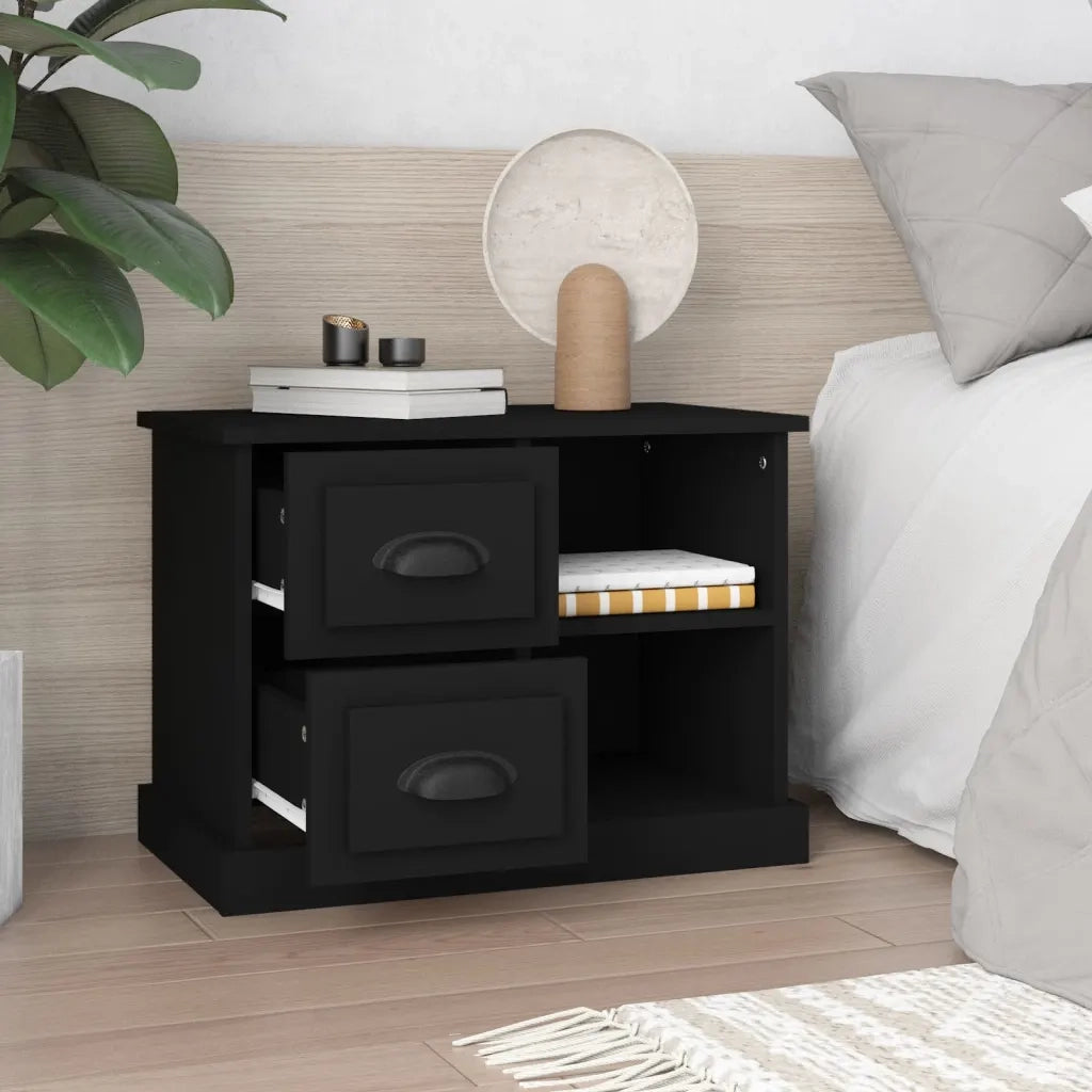 Comodino Nero 60x35,5x45 cm 816369