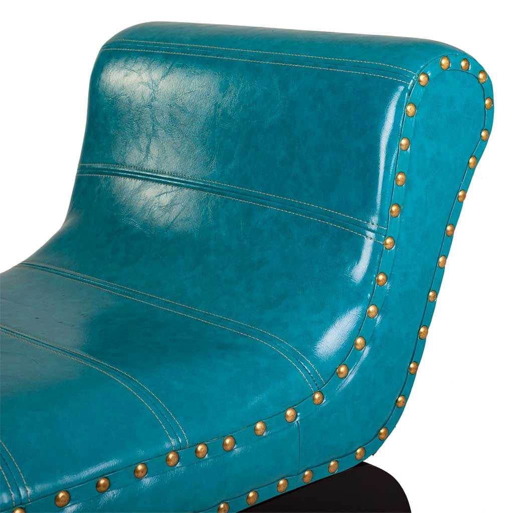 Sgabello in similpelle blu 90x40x65h