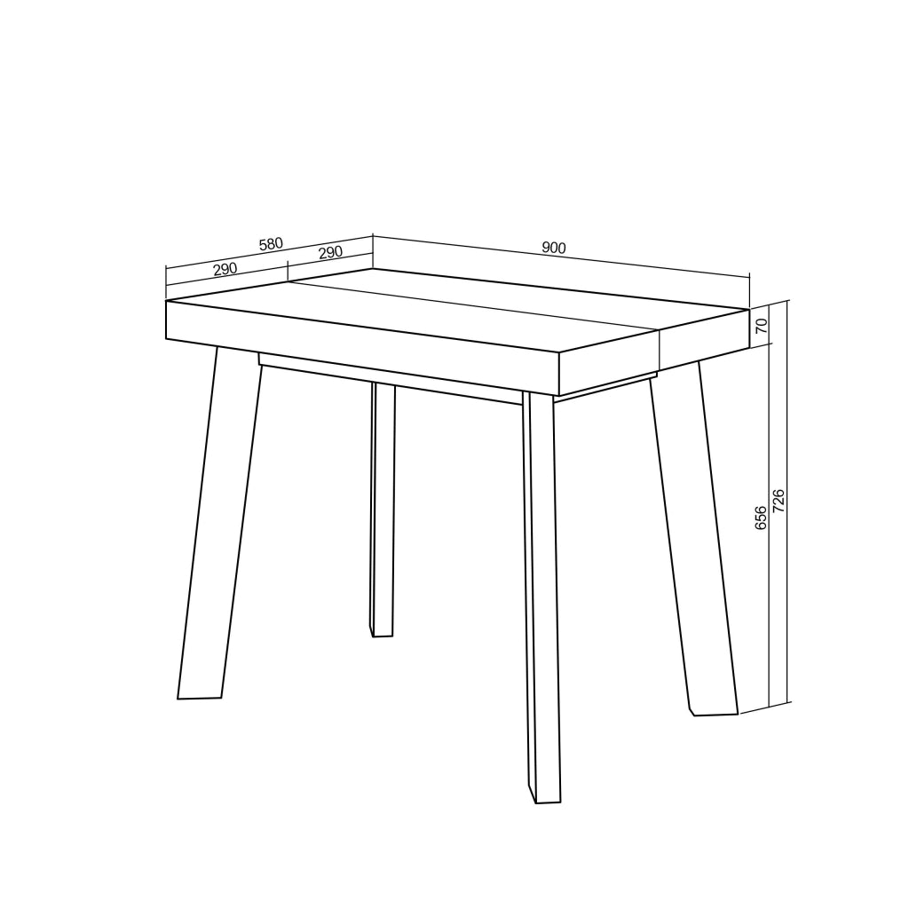 Consolle allungabile, 140x90x73cm, Per 6 persone, Gambe in legno, colore Rovere e bianco RF3122