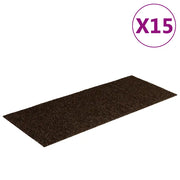 Tappetini per scale autoadesivi 15 pz | Gradini per Scale 60x25 cm marrone rettangolari