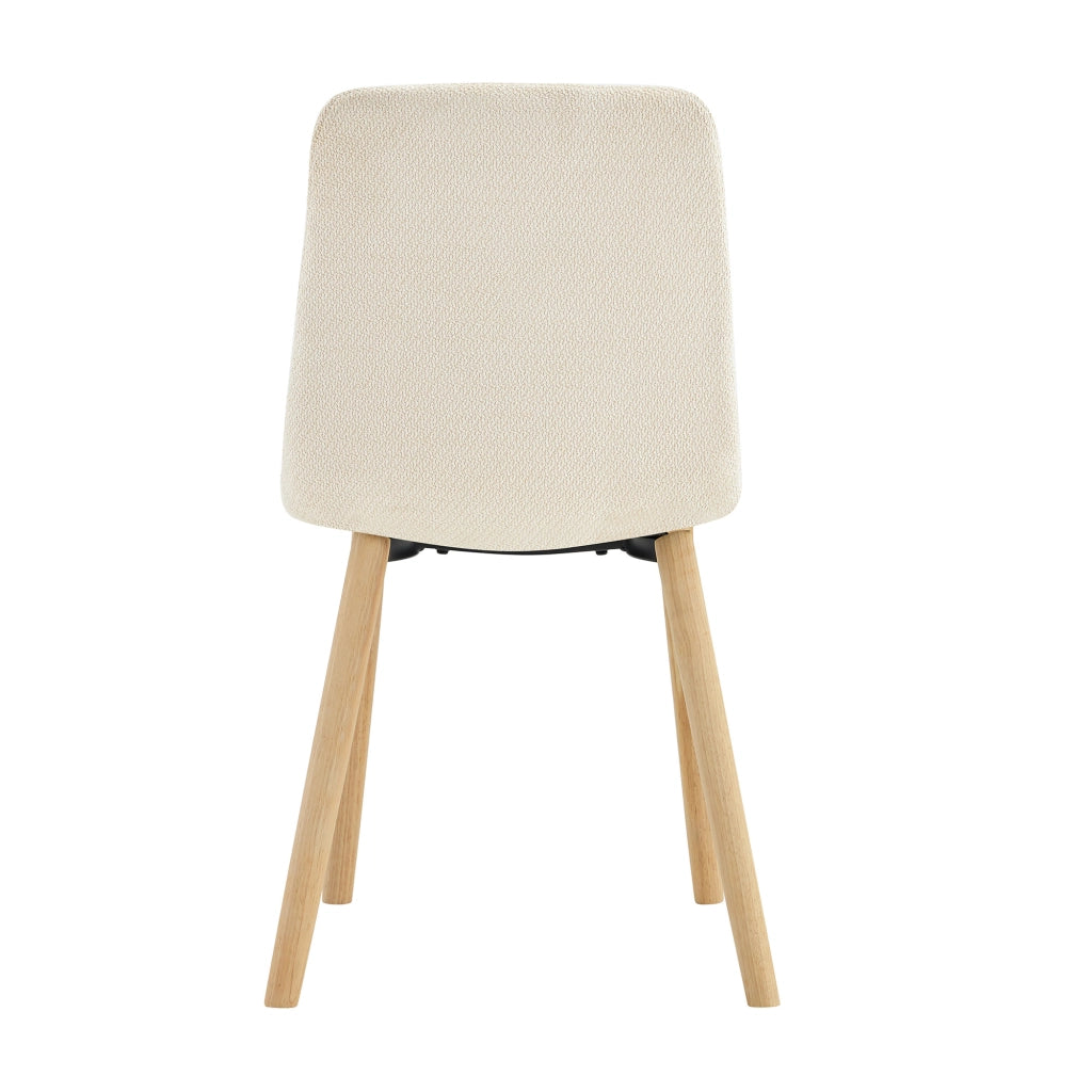 Sedie da Pranzo in Tessuto Bianco con Gambe in Legno Massello ¨C MINIMAL ¨C Set 2 Pezzi