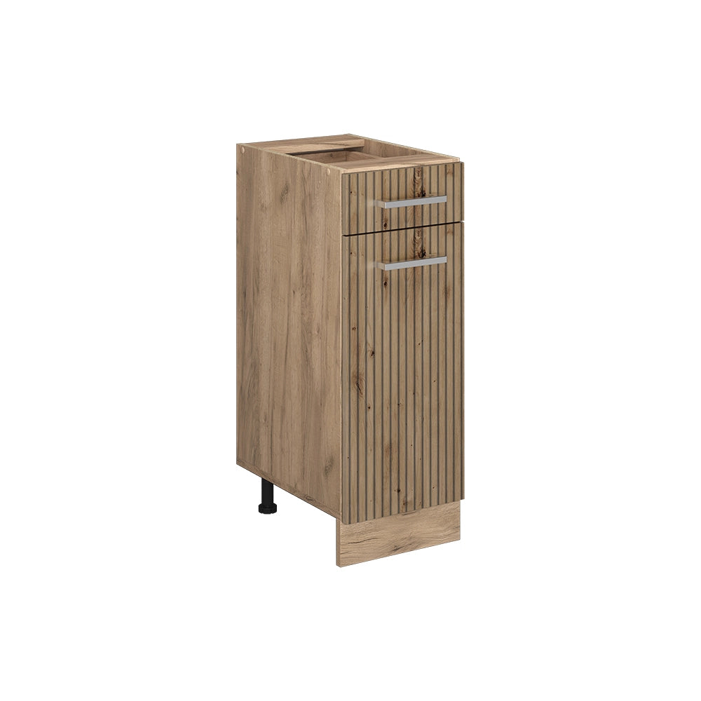 Mobiletto base per cucina R-Line Rovere artigianale/Rovere dorato 30 cm senza piano di lavoro Vicco