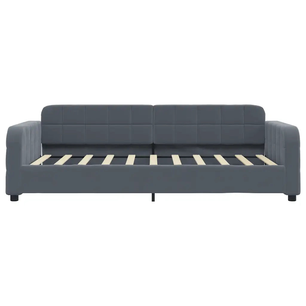 Letto singolo | Letto per adulti | Letto da Giorno Grigio Scuro 90x190 cm in Velluto