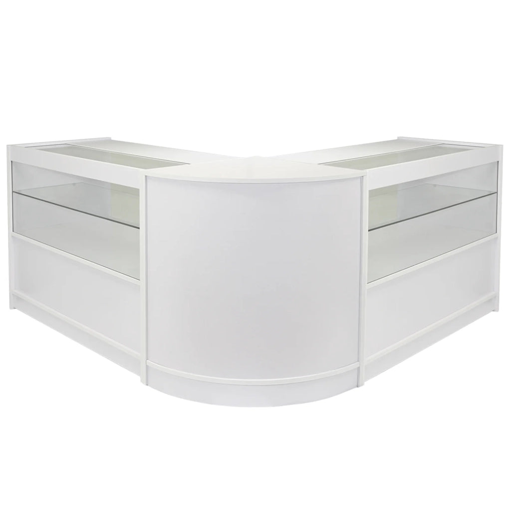 Set Gemini con 3 Banconi Negozio e Reception Bianco Brillante Elegante Solidi
