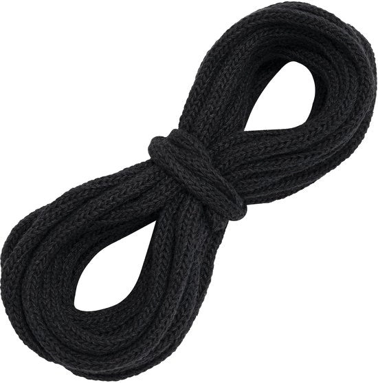 Cordone decorativo in cotone 5 m - nero - accessorio - decorazione creativa - peso 42,9 g - cordone in cotone