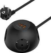 Pannello di connessione 4 stop 3 USB 15m nero con chiusura di sicurezza