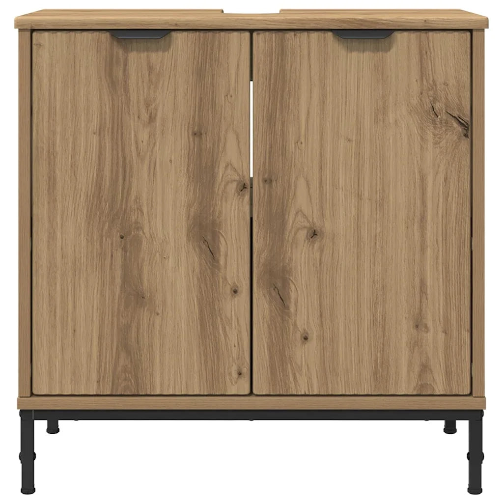 Armadio per Lavabo da Bagno con porta Rovere artigianale 883423