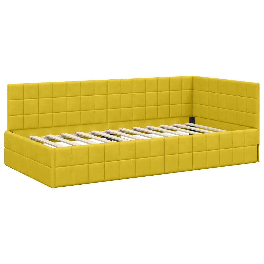 Struttura Letto Angolare con Materasso 2 pcs Giallo Velluto 3393954