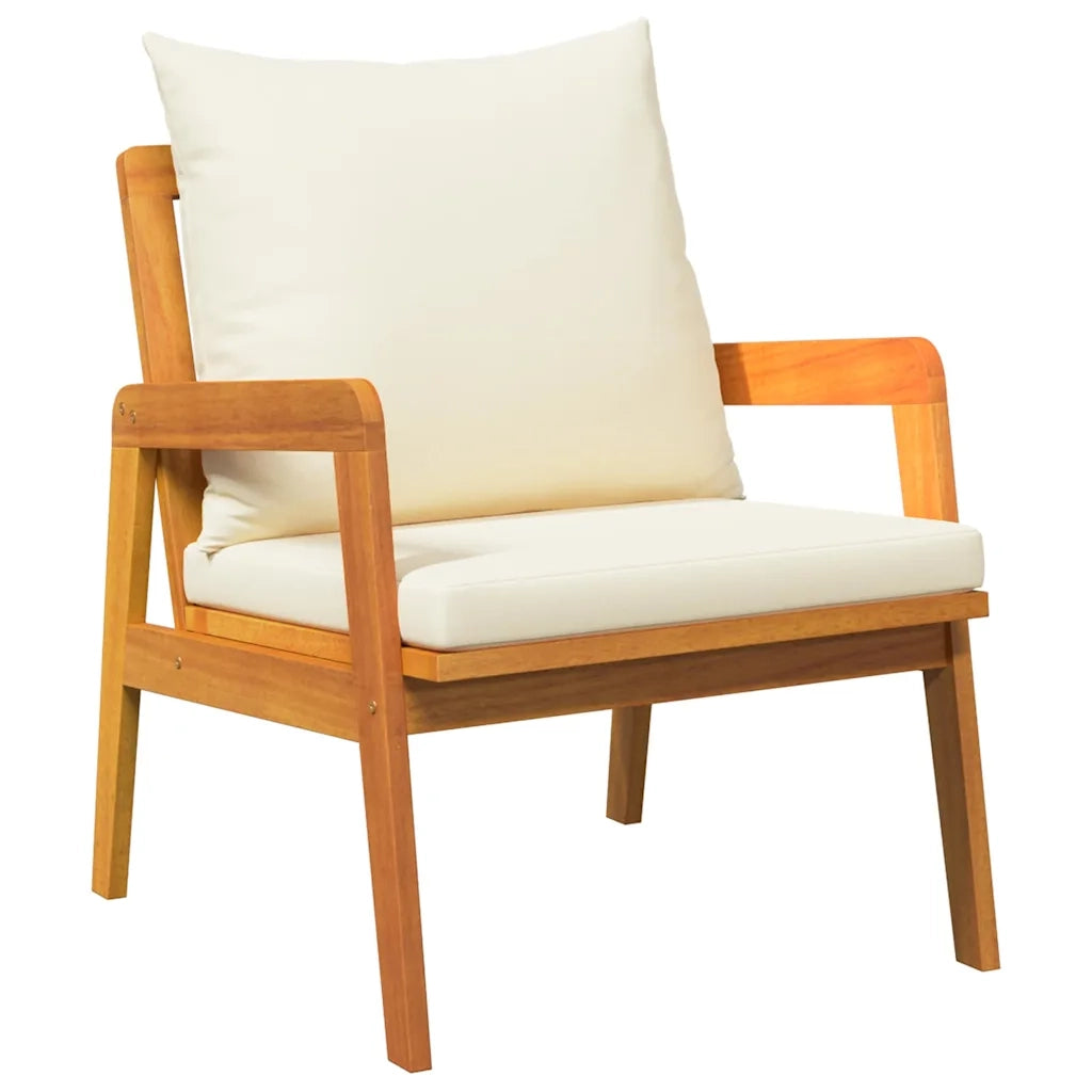Set bistrot con cuscino 3 pz | Set Salotto da Giardino Marrone Legno di Acacia Massello