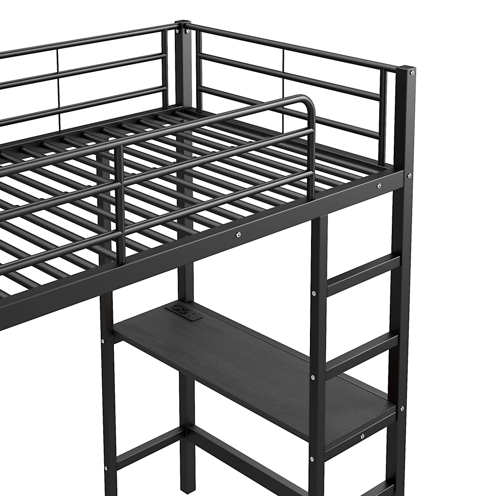 LETTO A CASTELLO con scrivania 90x200 cm nero