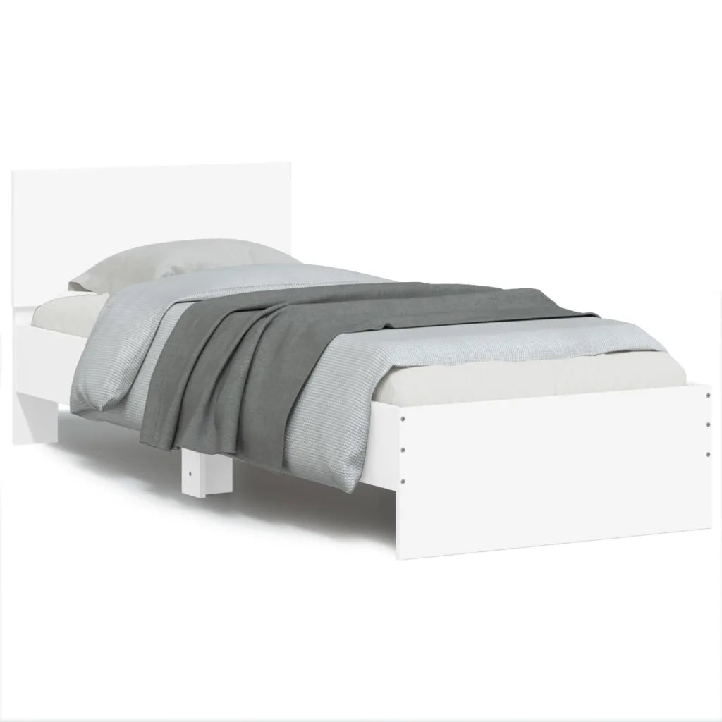 Giroletto con Testiera e LED Bianco 90x200 cm 838806