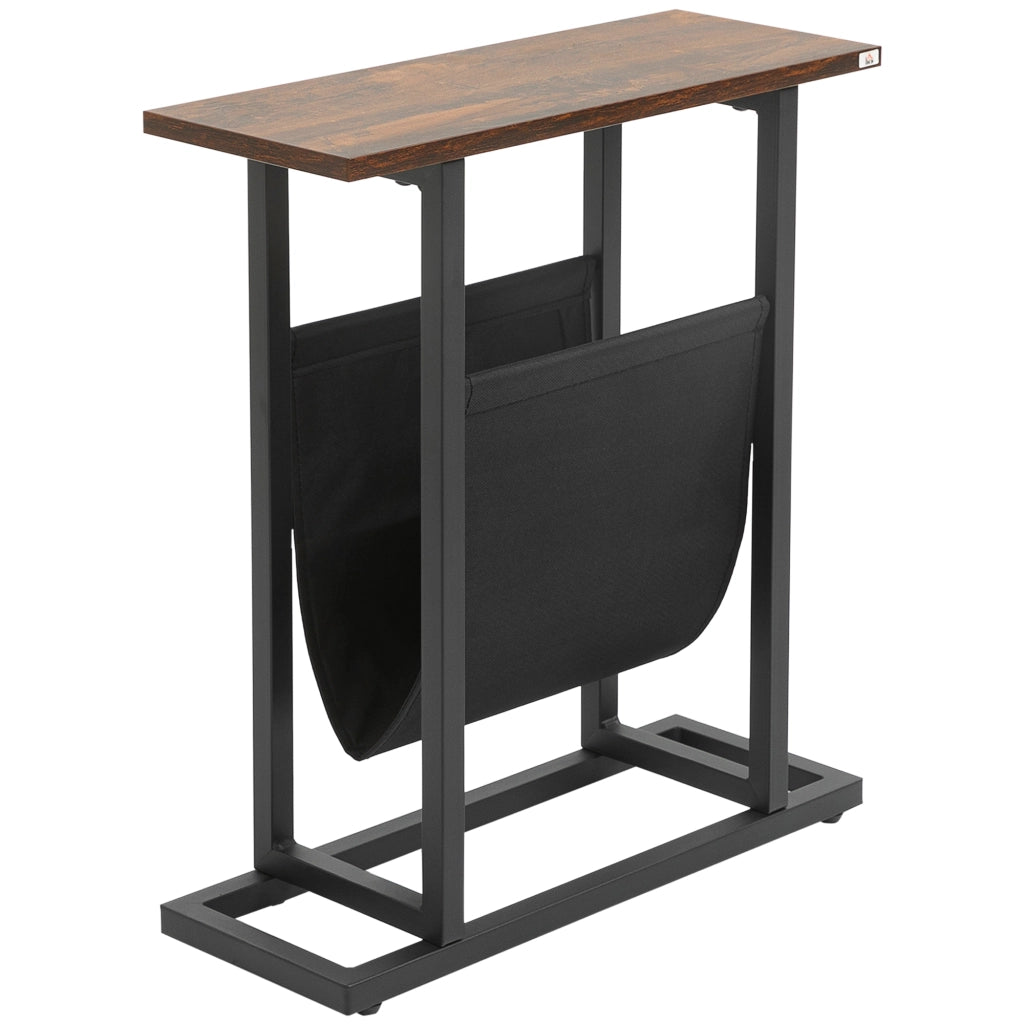 Tavolino da notte design moderno ¨C Minimal ¨C nero scuro, acciaio, 49x19x55 cm
