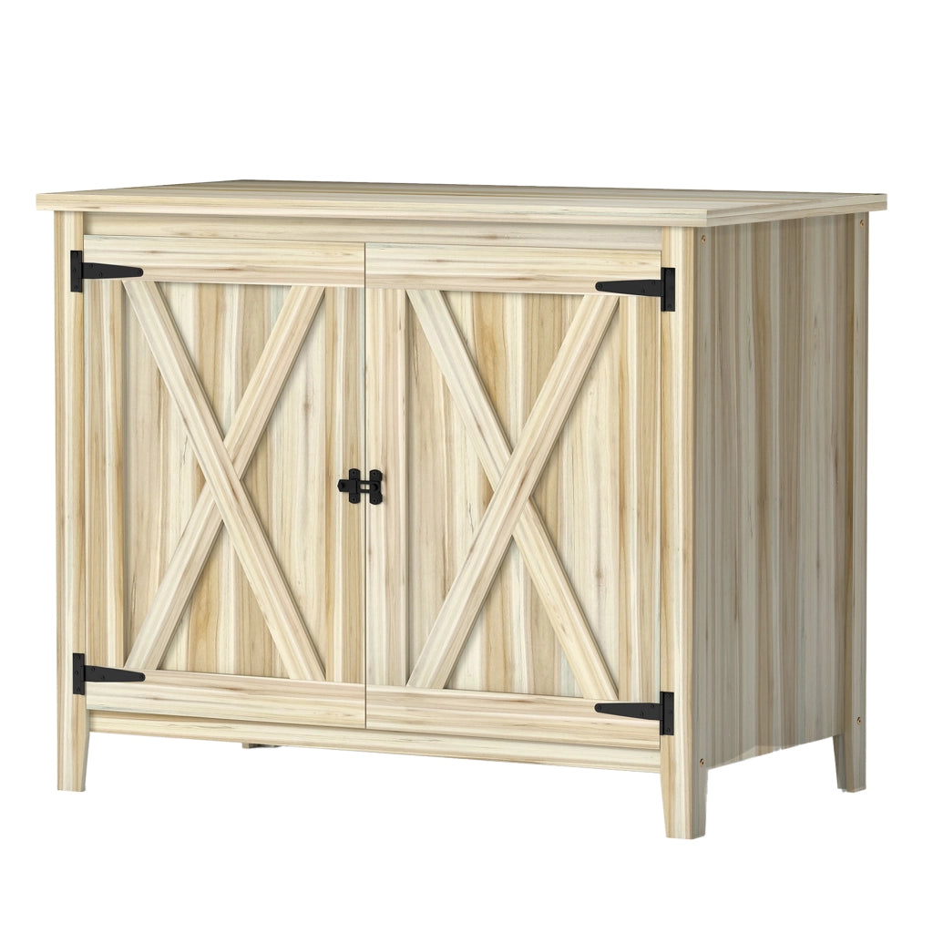 Armadio da giardino in legno con ante e ripiani ¨C Xylo ¨C 110x60x88.5cm naturale