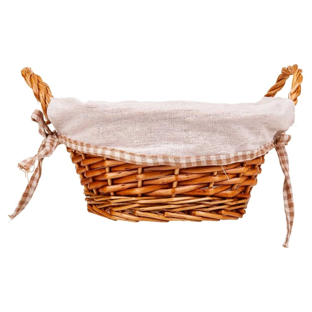 Cestino porta pane in vimini foderato D23x11h cm
