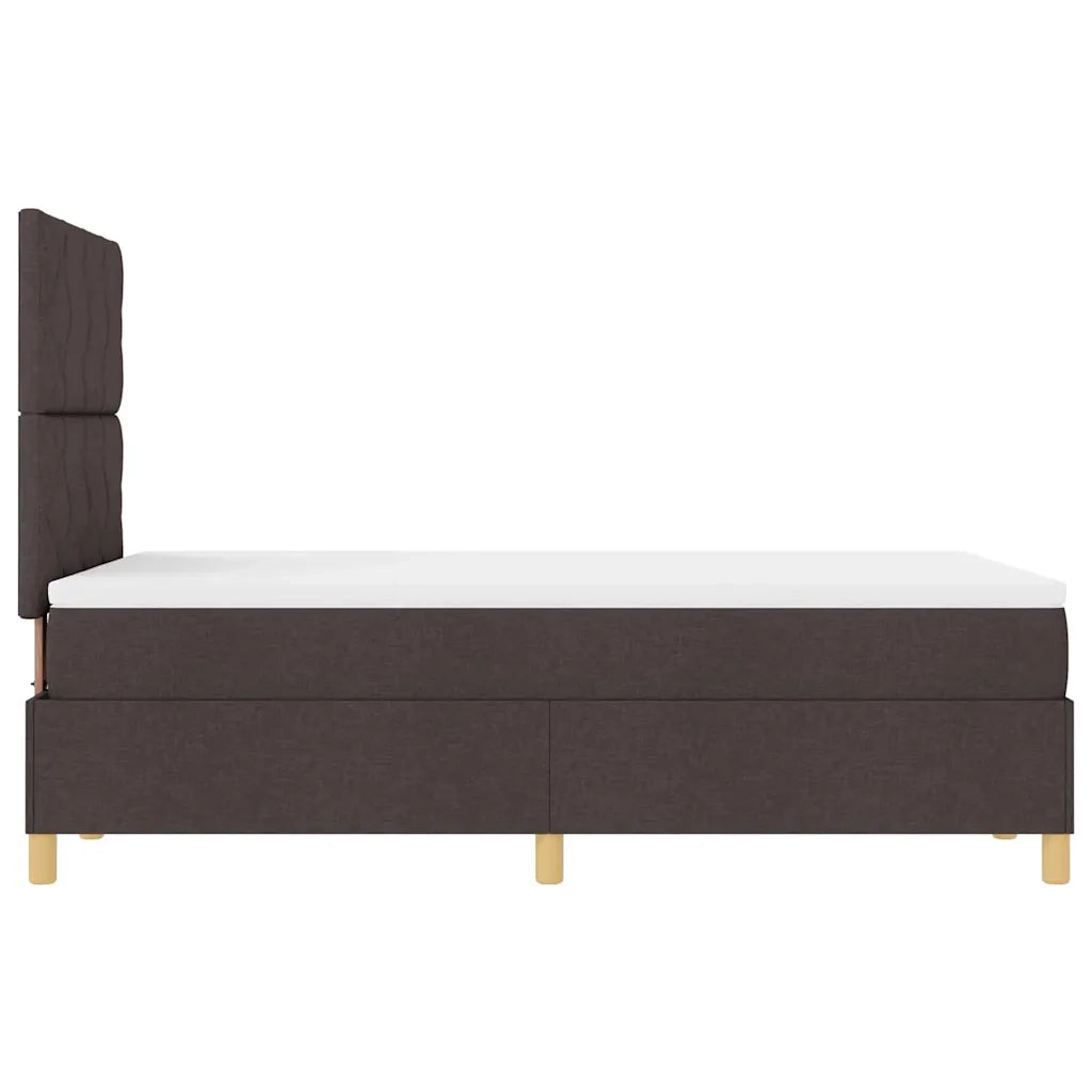 Letto a Sorgente LED Marrone Scuro 120 x 190 cm Tessuto 3343162