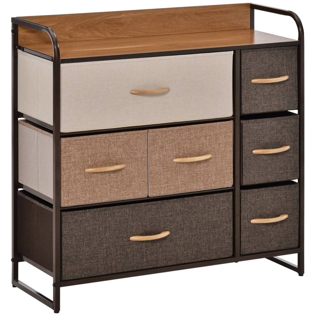 Cassettiera 7 cassetti in tessuto ¨C Xylo ¨C struttura in metallo nero 80x29x78,5 cm