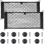 Doppio contenitore elastico per auto - Nettas - Cassetto porta oggetti - 2 pezzi - Risparmio spazio - Materiale in poliestere duraturo - 54 x 24 cm
