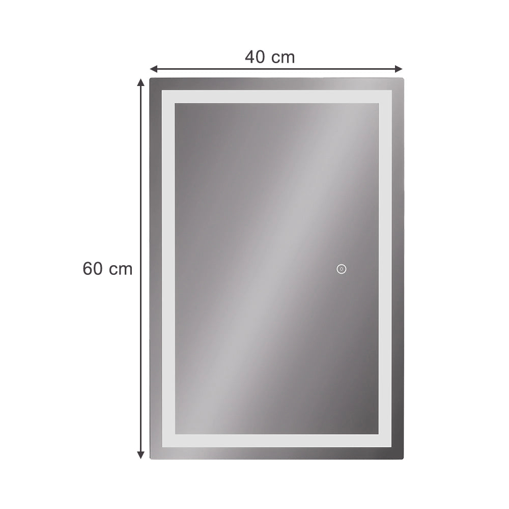 Vicco Specchio bagno Vetro 60 x 40 cm con illuminazione frontale