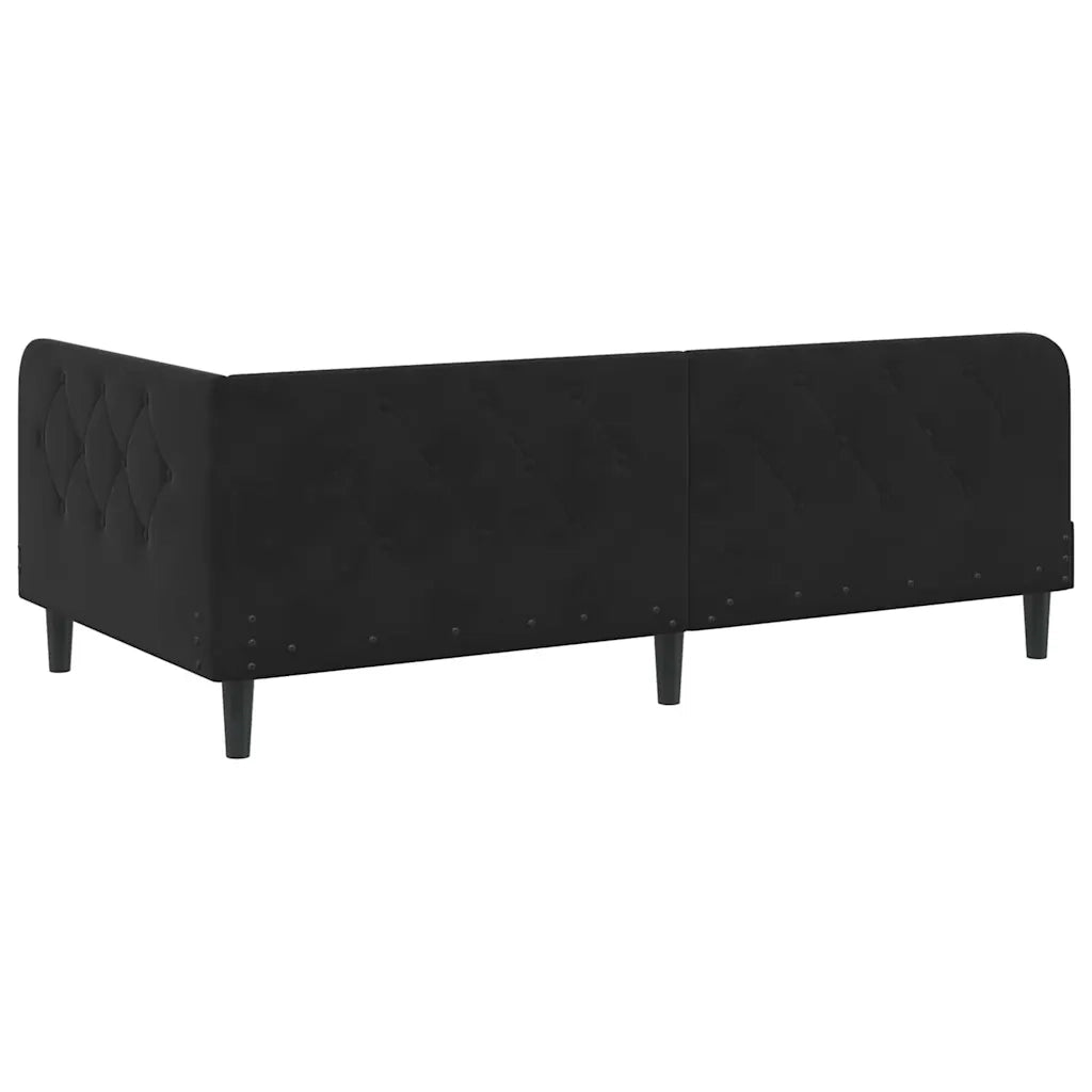 Cornice del letto ad angolo Nero 90 x 190 cm Velluto 3394149