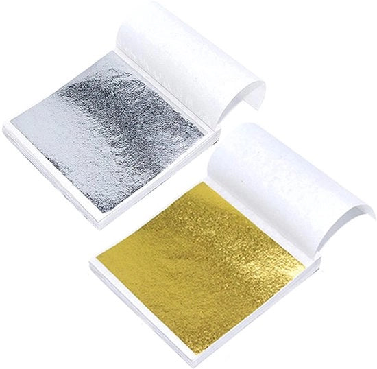 Foglia d'oro imitativo - Foglia d'oro e Foglia d'argento - 100 fogli - Decorazione e progettazione di interni - Utilizzo creativo