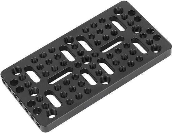 Piattaforma di montaggio in alluminio - Possibilità di fissaggio - 1/4"-20/3/8"-16 viti a dado - Leggera - Multifunzionale - Inclusa chiave a ingranaggi - Piattaforma di montaggio