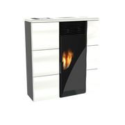 Stufa a pellet Olga 502L slim ventilata in ceramica 9,7kw bianco Lincar