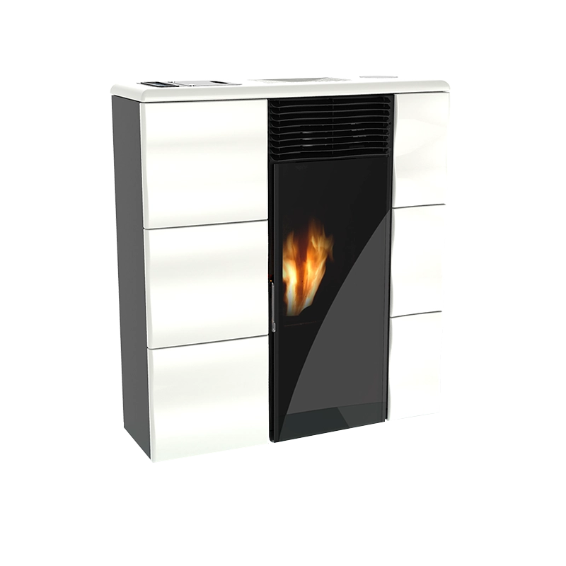 Stufa a pellet Olga 502L slim ventilata in ceramica 9,7kw bianco Lincar