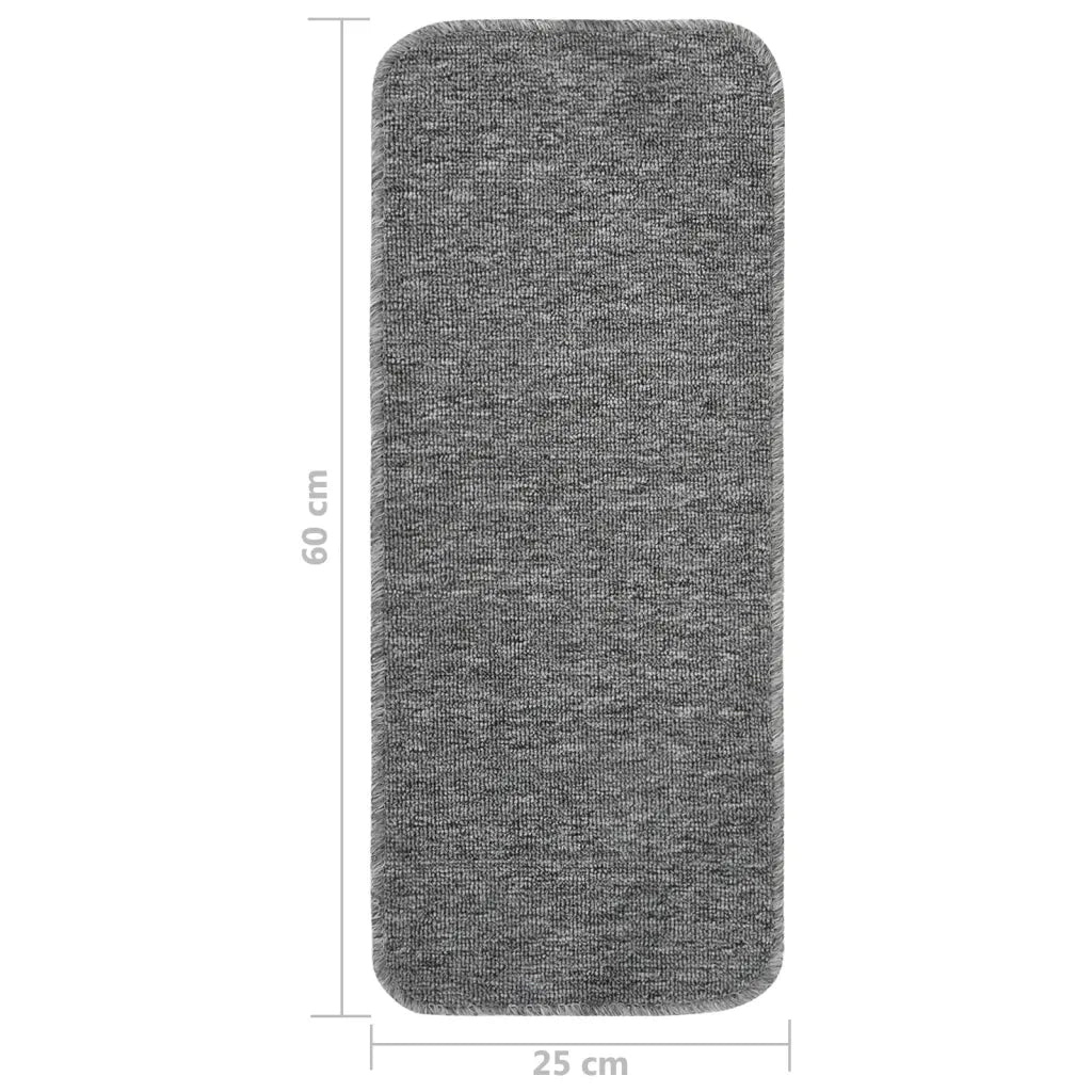 Tappetini Scale 15 pz 60x25 cm Grigi Antiscivolo Rettangolari 340396