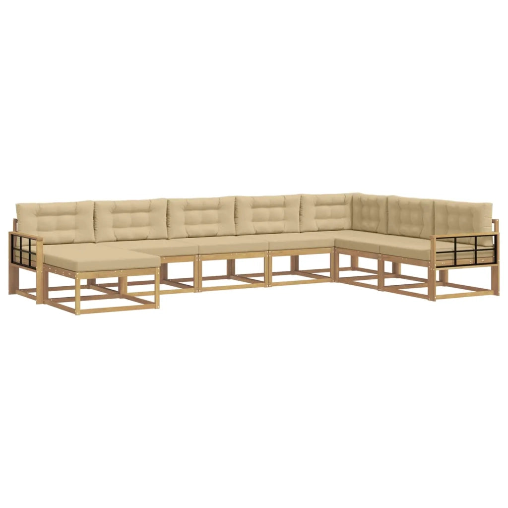 Set di divani da esterno 8 pcs Bianco e Beige 3386877