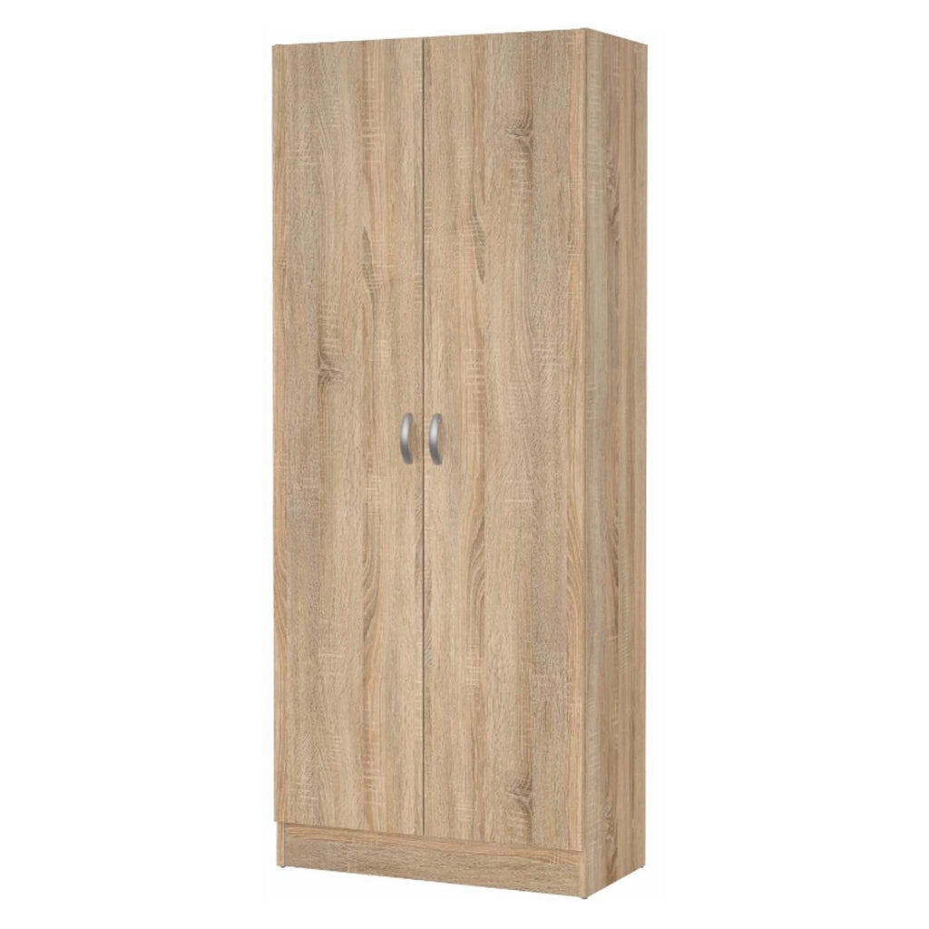 Scarpiera Mobile Salvaspazio Con 2 Ante E 5 Ripiani Regolabili Armadio Moderno Per Ingresso Camera E Living Design 69.2 X 34.6 X 170.4 Cm Rovere