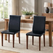 SEDIA da pranzo Set da 2 pezzi 90 cm PU nero effetto noce