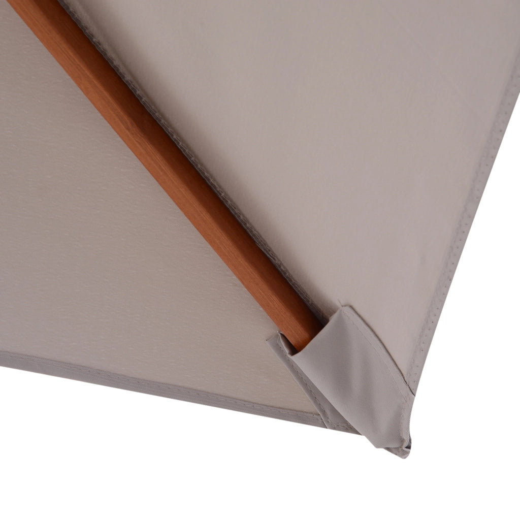 Ombrellone Rettangolare Inclinabile Grigio ¨C Xylo ¨C 200x150x235 cm Legno Impermeabile Anti-UV