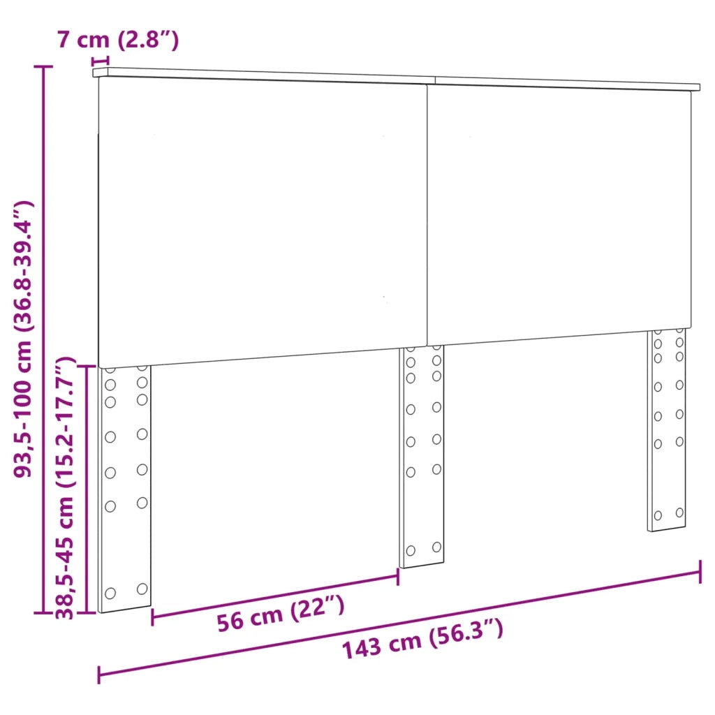 Testiera | Testata Quercia marrone 100 cm Legno ingegnerizzato