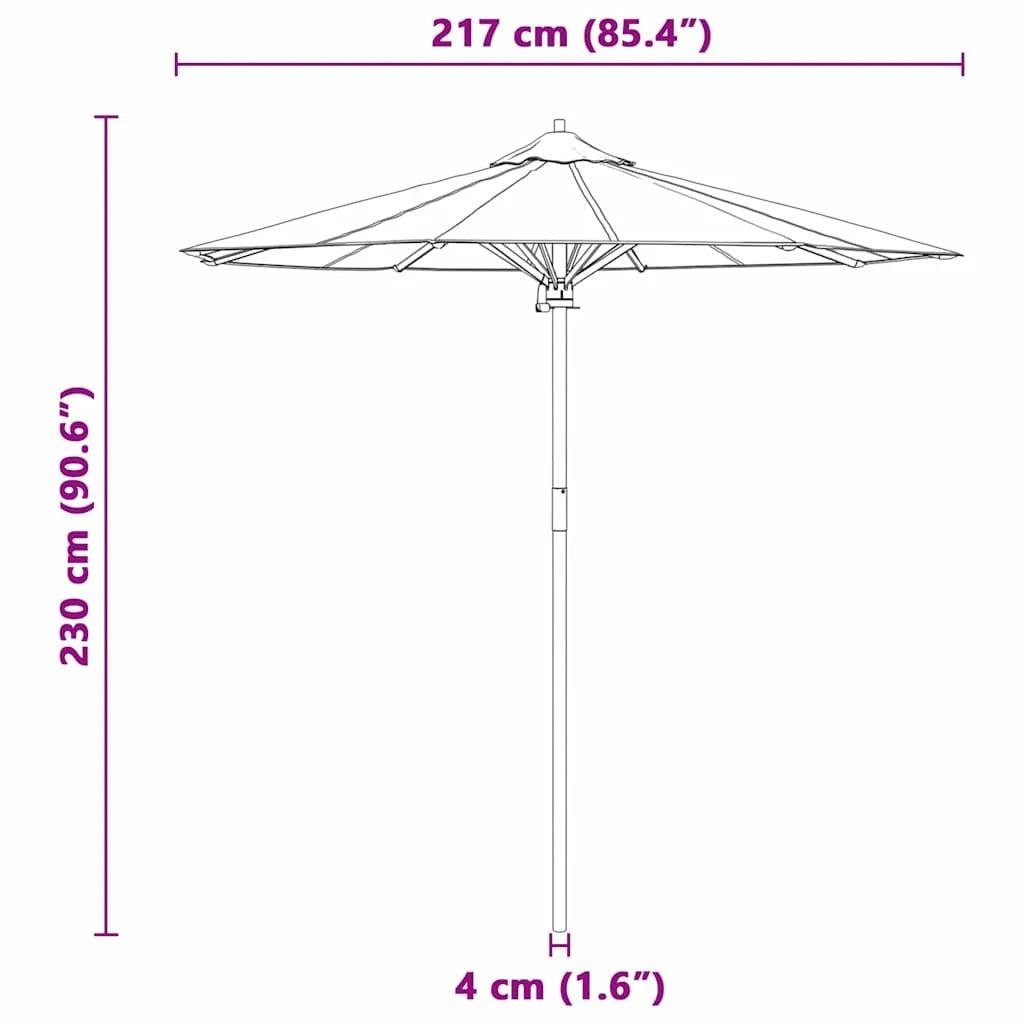 Ombrellone da giardino rotondo 270 x 260 cm stile minimalista leggero pratico in bambù grigio scuro 02_0058247