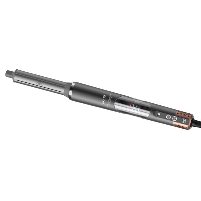 Styler capelli 5 in 1 con aria calda 1400W, 5 accessori intercambiabili e display LED, arriccia asciuga e modella - Sogo