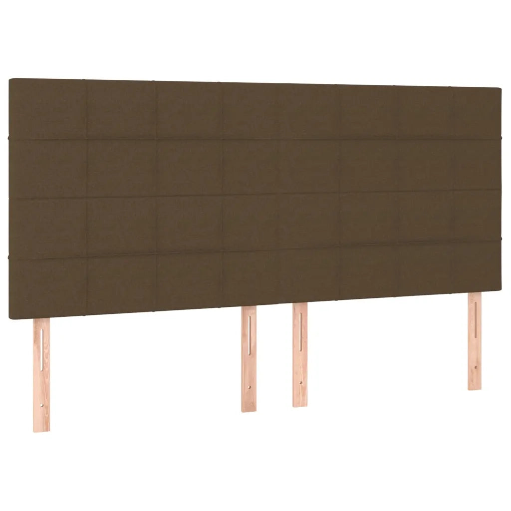 Letto a Molle Materasso e LED MarroneScuro 180x200cm in Tessuto