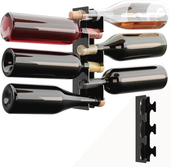 Scaffale per Parete - Vino in Metallo con Design Elegante e Capacità Stivabile