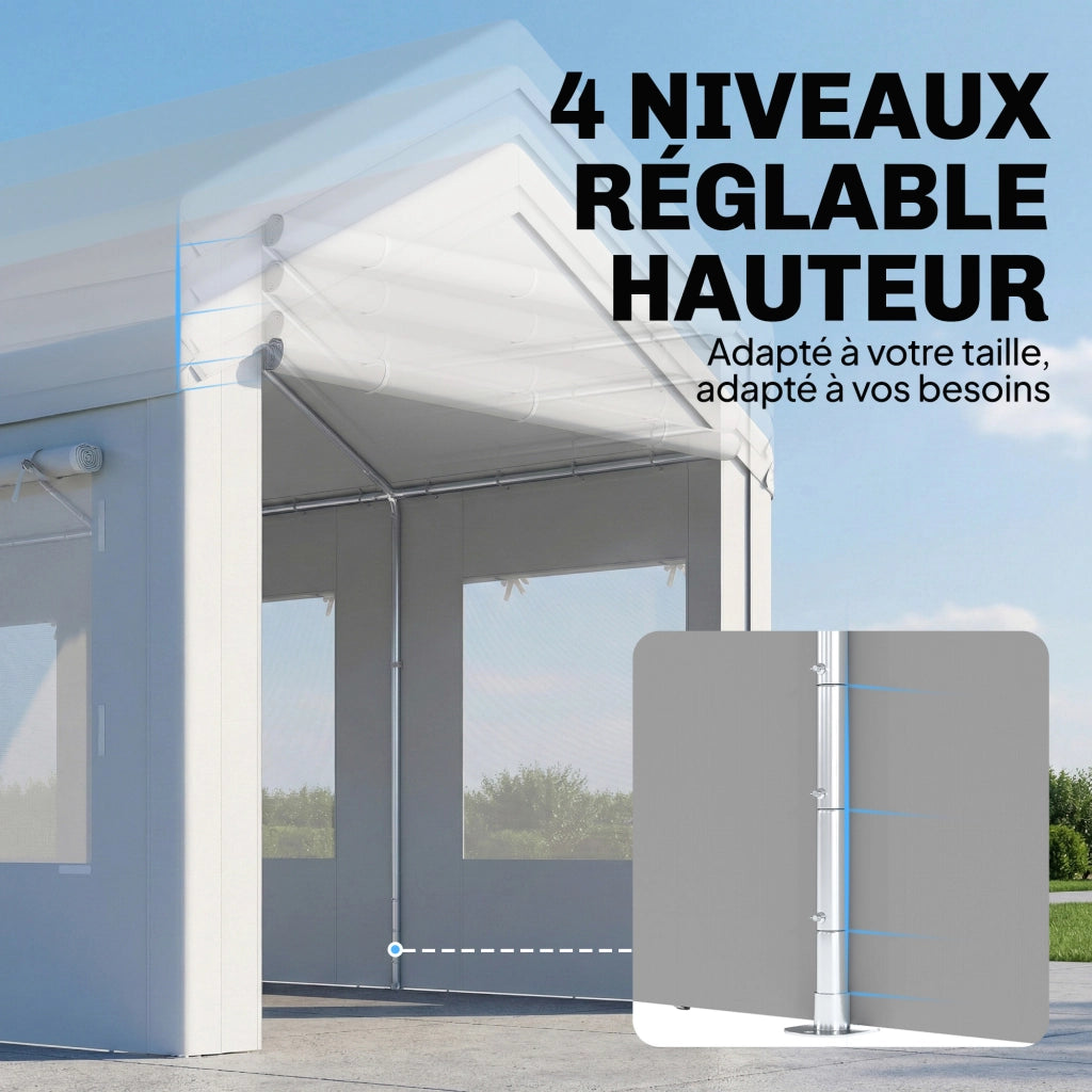 Tenda Garage Auto 3x6m ¨C Xylo ¨C Bianco con Protezione UV30+ e Zanzariera