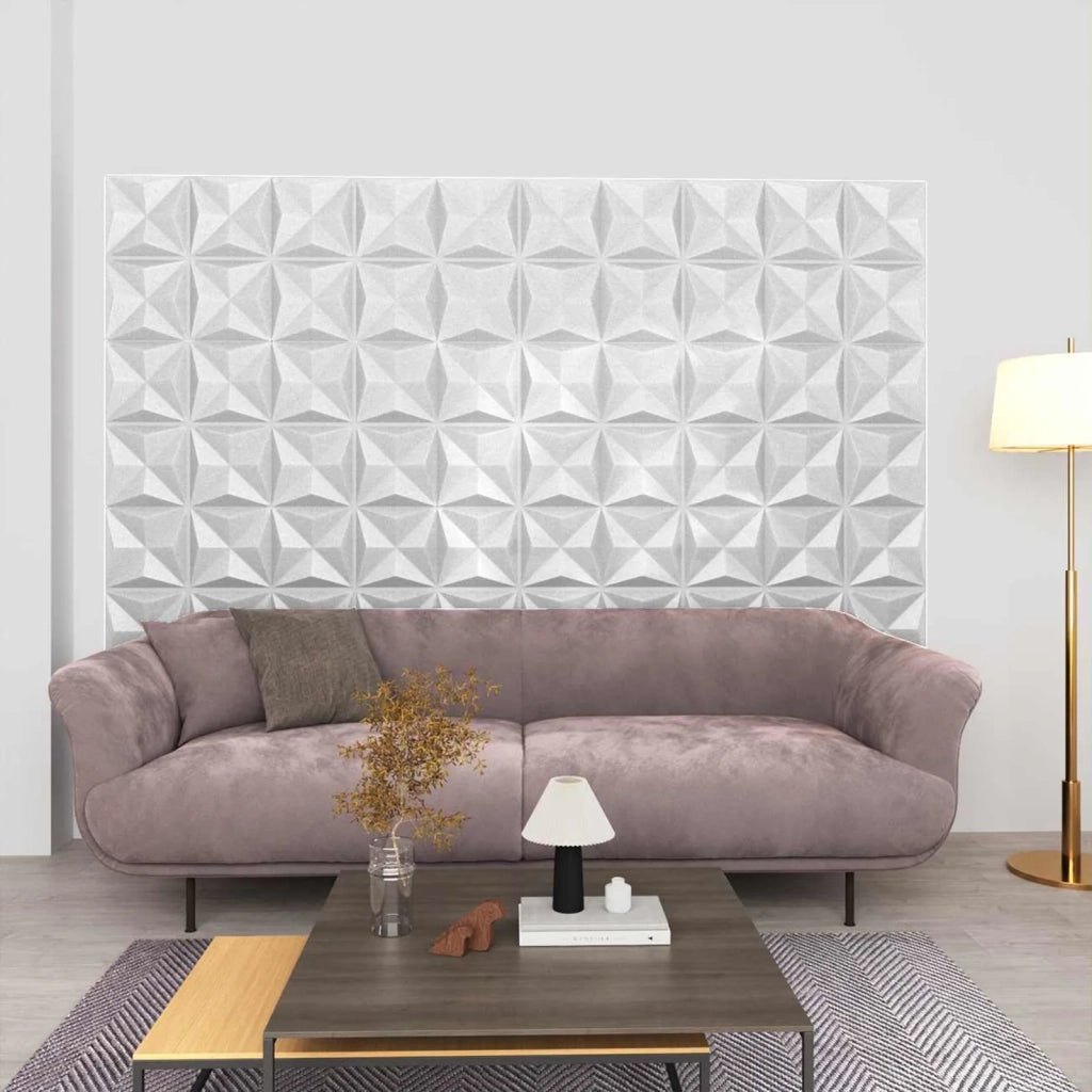 Pannelli da parete 48 pcs Bianco Origami 50 x 50 cm Schiuma XPS 42046023
