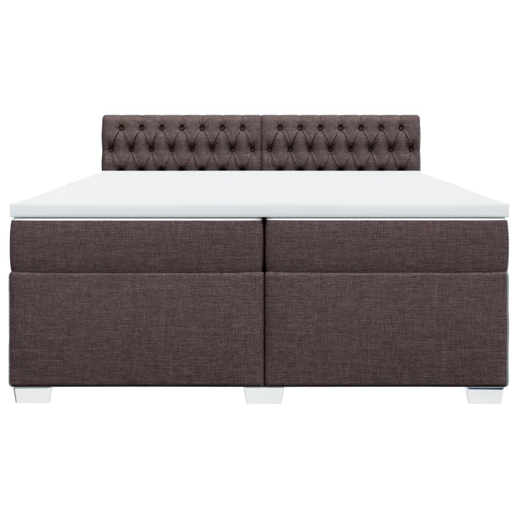 Giroletto a Molle con Materasso Marrone Scuro 200x200cm Tessuto 3288305